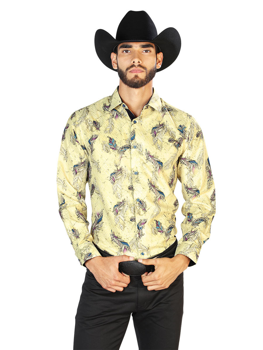 Yellow Casual Long Sleeve Shirt 43824