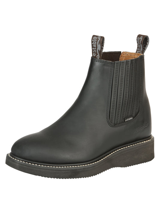 Establo Men’s Work Ankle Boot - Grasso Leather

 - Black 320