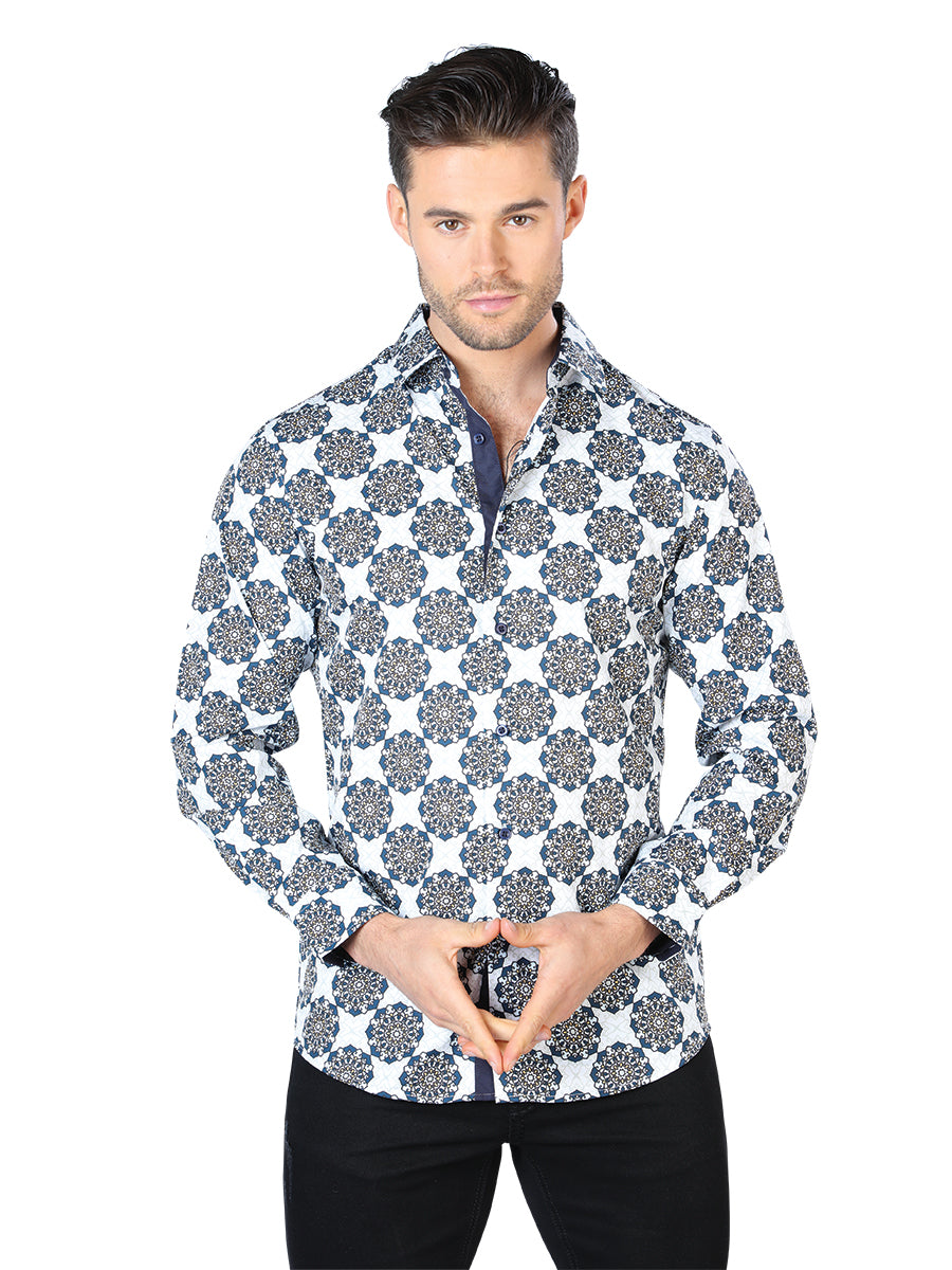White and Black Casual Long Sleeve Shirt 44048